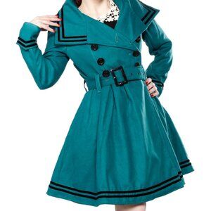 Hell Bunny Millie Coat Teal 2XL 18